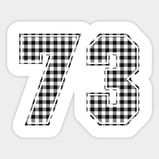 Plaid Number - 73 - Dark Sticker